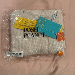 Posh Peanut Sandy Blush Waffle Long sleeve basic pajama - Size 6